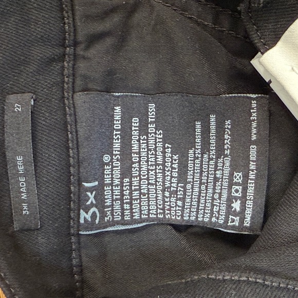 3x1 Womens Colette Slim Crop Jeans Tar Black Size 27 - Picture 6 of 6